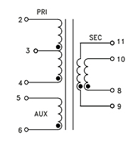 Schematic Drawing for P3799-4 Series Offline Isolated Flyback Transformer